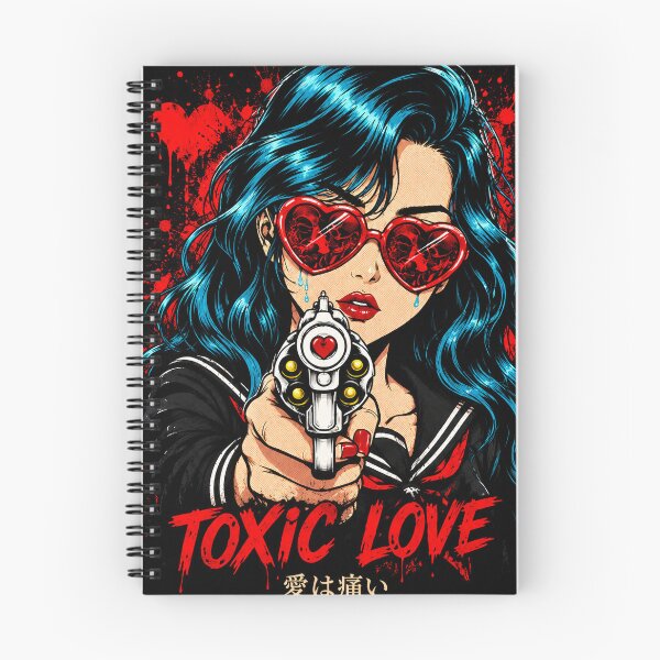 Item preview, Toxic Love – Dark Anime Girl Gun Aesthetic | Gothic Heartbreak Streetwear designed and sold by saamessart.