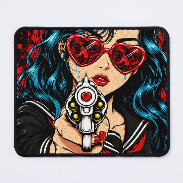 Item preview, Toxic Love – Dark Anime Girl Gun Aesthetic | Gothic Heartbreak Streetwear designed and sold by saamessart.