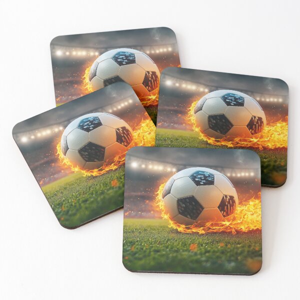 Item preview, Fiery Soccer Ball on Fire Stadium Grass designed and sold by A touch of creativity.