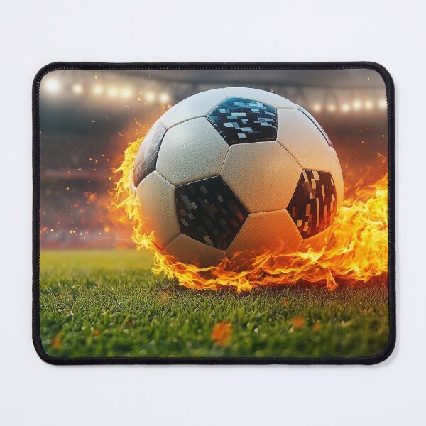 Item preview, Fiery Soccer Ball on Fire Stadium Grass designed and sold by A touch of creativity.