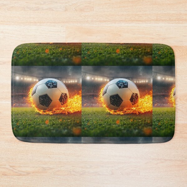Item preview, Fiery Soccer Ball on Fire Stadium Grass designed and sold by A touch of creativity.