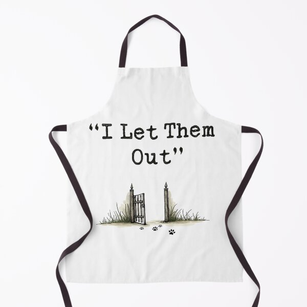Item preview, I let the dogs out with open gate, grass and paw prints designed and sold by Prints by Mat.