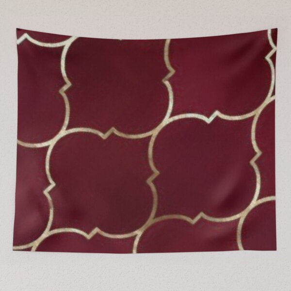 Item preview, Burgundy and Gold Morrocan Tile Design designed and sold by ZedColors.