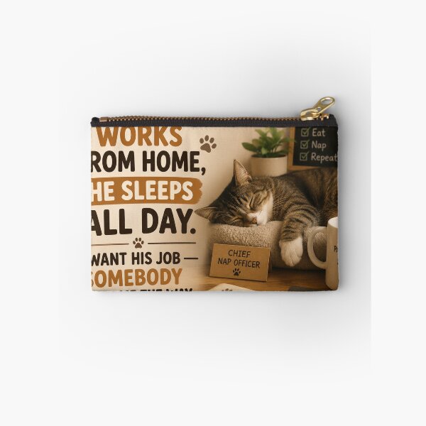 Item preview, My Cat Works From Home He Sleeps All Day Funny Cat Meme designed and sold by riki2365.