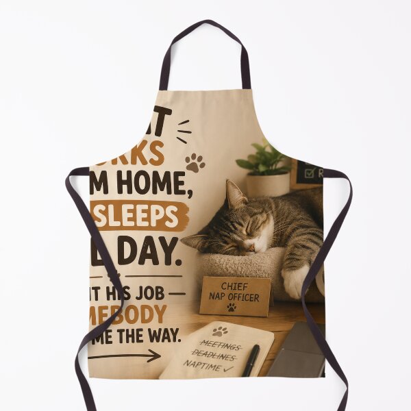 Item preview, My Cat Works From Home He Sleeps All Day Funny Cat Meme designed and sold by riki2365.