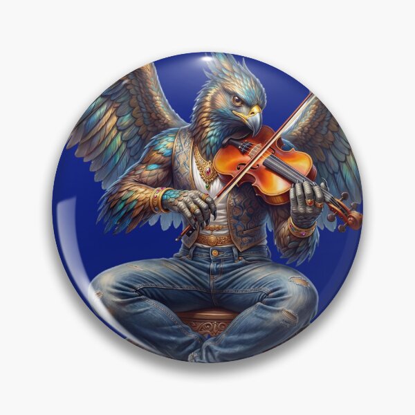 Item preview, Mythical Garuda Violinist – Fantasy Bird Musician Artwork designed and sold by canvahub.