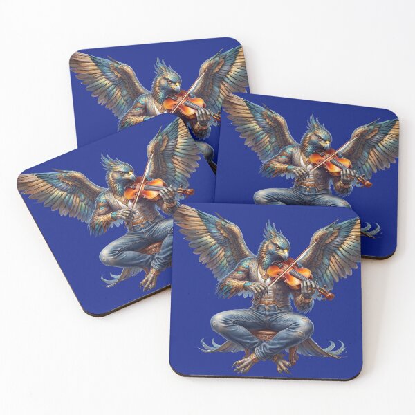 Item preview, Mythical Garuda Violinist – Fantasy Bird Musician Artwork designed and sold by canvahub.