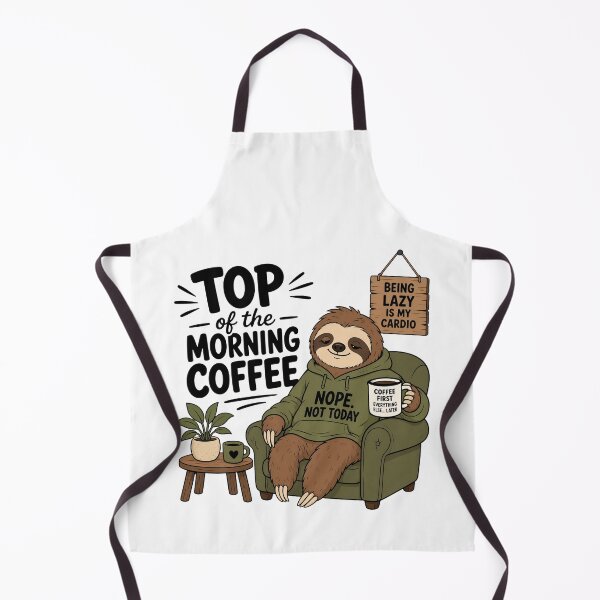 Item preview, Top Of The Morning Coffee Sloth - Funny Nope Not Today Lazy Vibes designed and sold by FlatInkStudio.