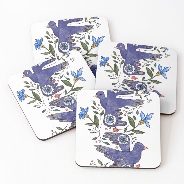 Item preview, Folk Doves in Bloom designed and sold by colorfulglee.