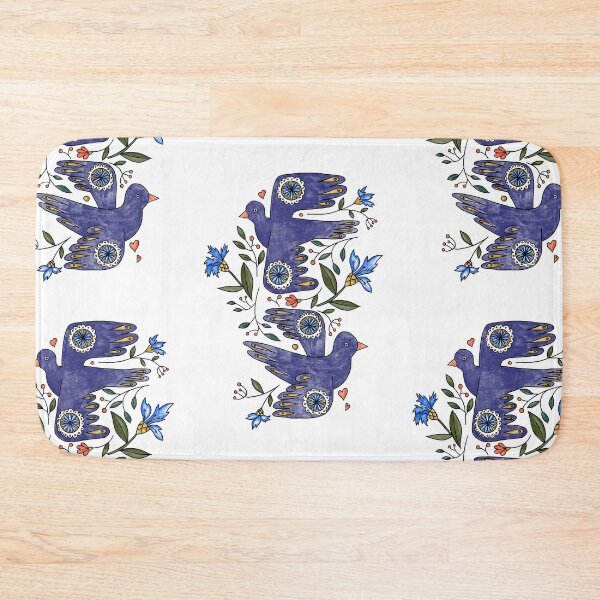 Item preview, Folk Doves in Bloom designed and sold by colorfulglee.
