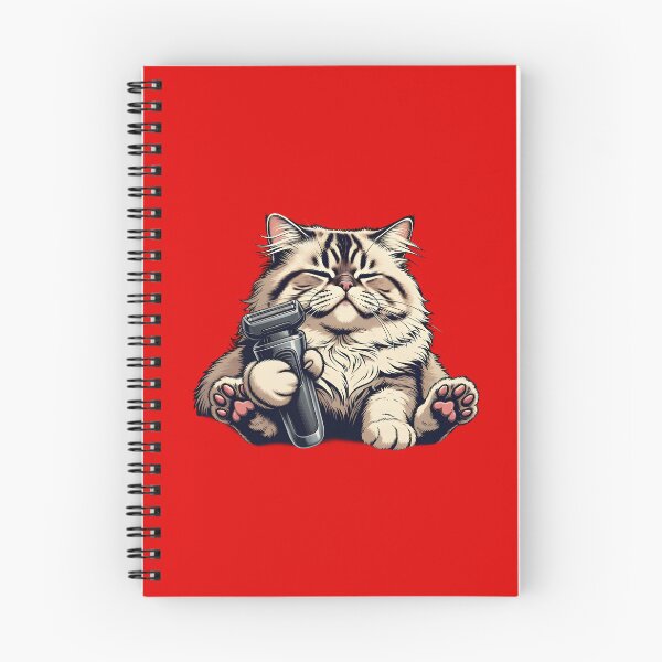 Item preview, Fluffy Cat with Razor — Funny Blissed Out Grooming Sticker designed and sold by Sacred Absurdist.