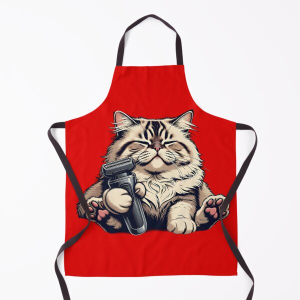 Item preview, Fluffy Cat with Razor — Funny Blissed Out Grooming Sticker designed and sold by Sacred Absurdist.
