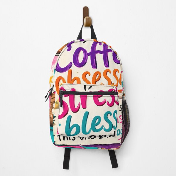 Item preview, Stressed Blessed Coffee Obsessed Funny Quote Colorful Art designed and sold by riki2365.