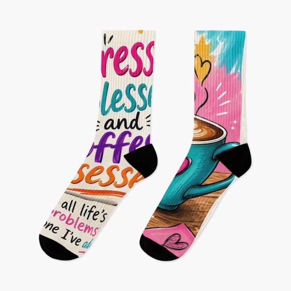 Item preview, Stressed Blessed Coffee Obsessed Funny Quote Colorful Art designed and sold by riki2365.
