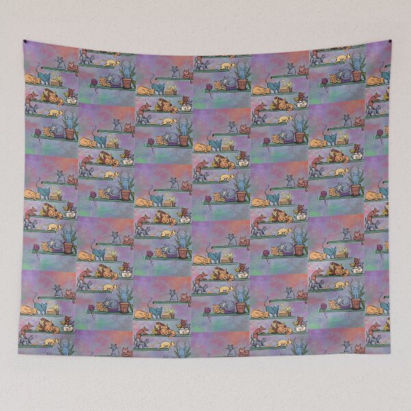 Item preview, Playful Shelf Cats designed and sold by colorfulglee.