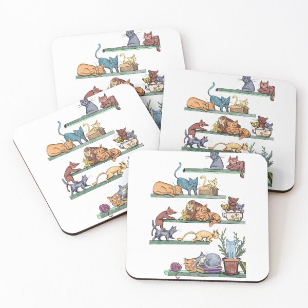 Item preview, Playful Shelf Cats designed and sold by colorfulglee.