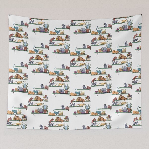 Item preview, Playful Shelf Cats designed and sold by colorfulglee.