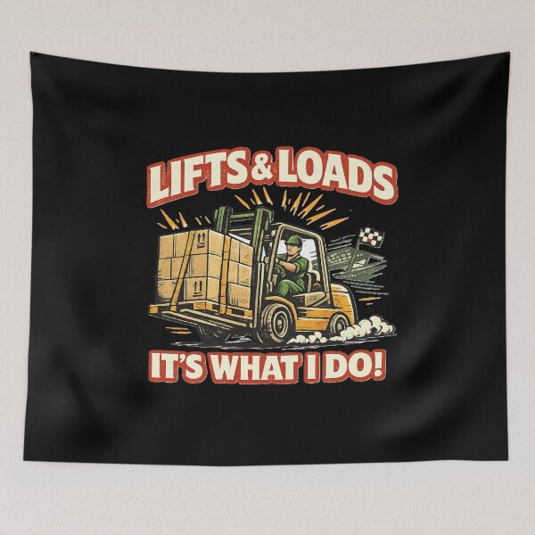 Item preview, Retro Forklift Operator Design – Lifts & Loads Vintage Graphic designed and sold by RetroNibylander.