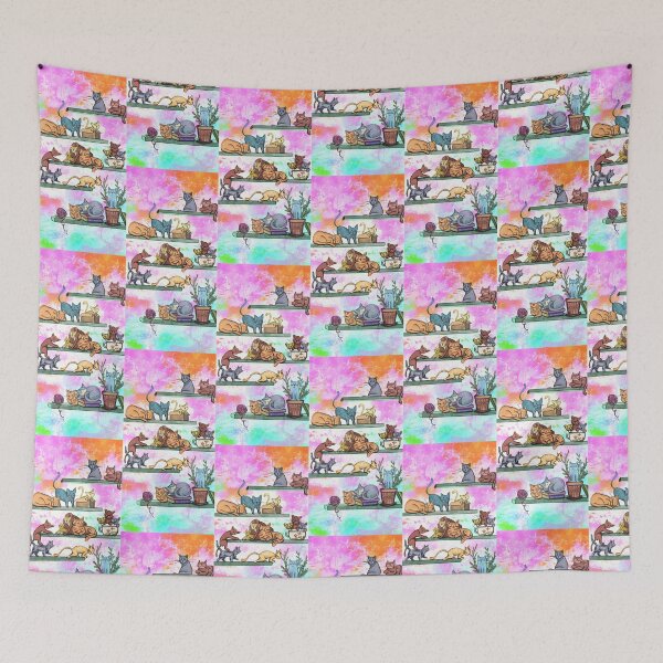 Item preview, Playful Shelf Cats designed and sold by colorfulglee.