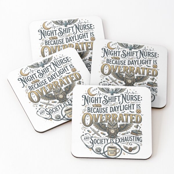 Item preview, Funny Night Shift Nurse Steampunk Owl - Caffeine Drip designed and sold by Digimania4You.