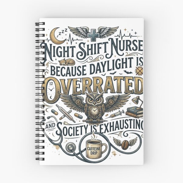 Item preview, Funny Night Shift Nurse Steampunk Owl - Caffeine Drip designed and sold by Digimania4You.