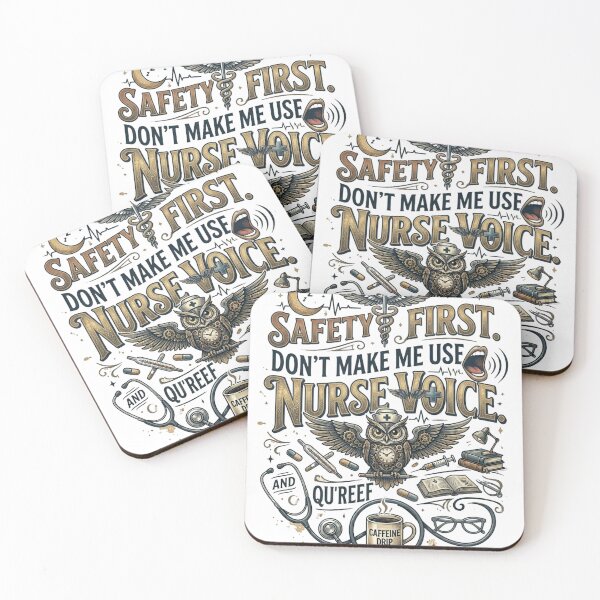 Item preview, Safety First Don't Make Me Use My Nurse Voice Steampunk Owl designed and sold by Digimania4You.
