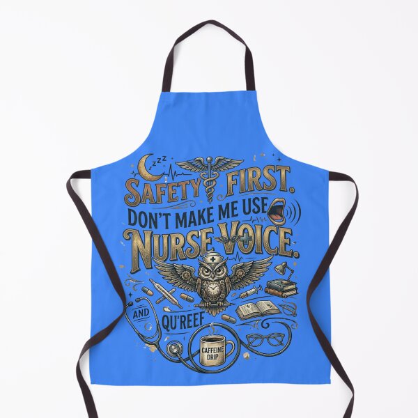 Item preview, Safety First Don't Make Me Use My Nurse Voice Steampunk Owl designed and sold by Digimania4You.