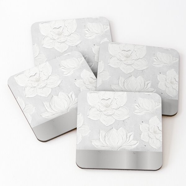 Item preview, White Magnolia Painting Silver Metal  designed and sold by TackyTime.