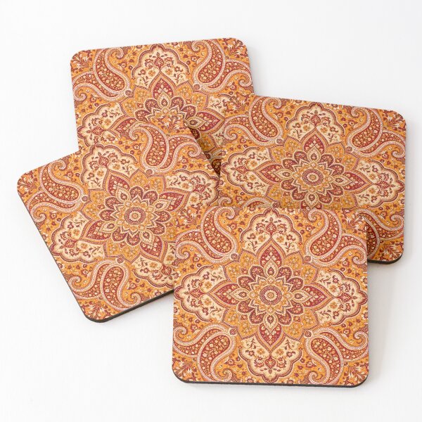 Item preview, Warm Terracotta Paisley Mandala - Vintage Crimson and Amber Arabesque designed and sold by SerenEcho.