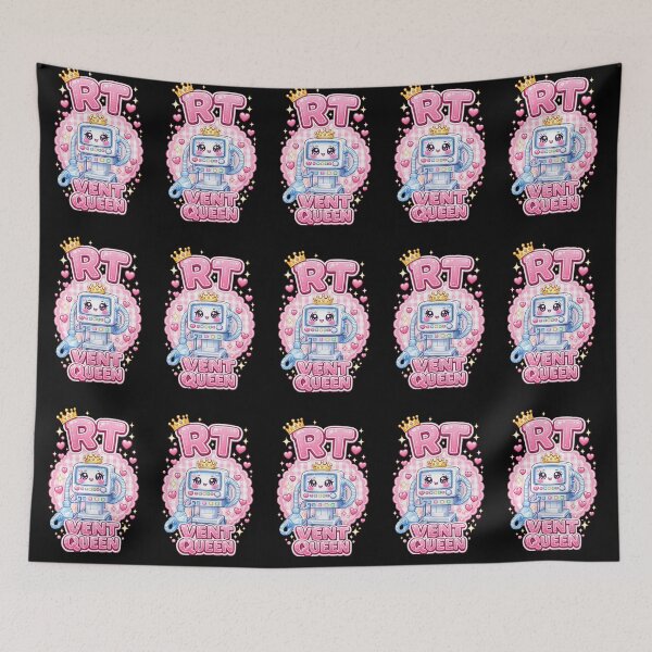 Item preview, Cute Kawaii Robot Ventilator Mascot Respiratory Therapist RT Queen Checkerboard Coquette Respiratory Care Week Gift Design designed and sold by ClinicalHubs.