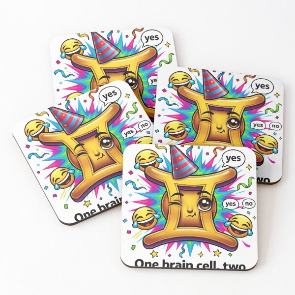 Item preview, Gemini One Brain Cell Two Personalities Funny Sticker designed and sold by Zodiac Celestial Art.