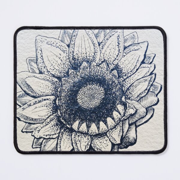 Item preview, Ink drawing of a sunflower using pointillism designed and sold by MelaniaJulieArt.
