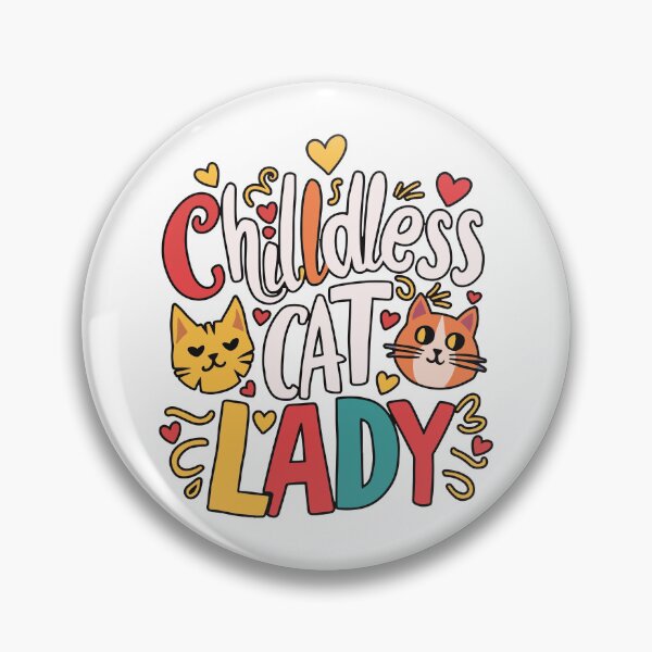 Artikelvorschau, Kinderlose Katzenlady – Lustige Retro-Ästhetik für Katzenliebhaber entworfen und verkauft von FlatInkStudio.