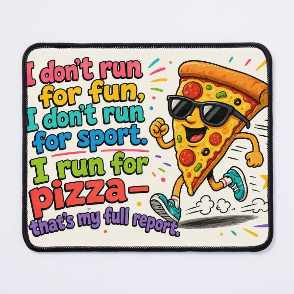 Item preview, I Run For Pizza Funny Food Humor Running Quote designed and sold by riki2365.