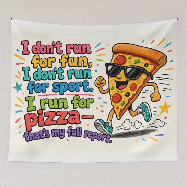 Item preview, I Run For Pizza Funny Food Humor Running Quote designed and sold by riki2365.
