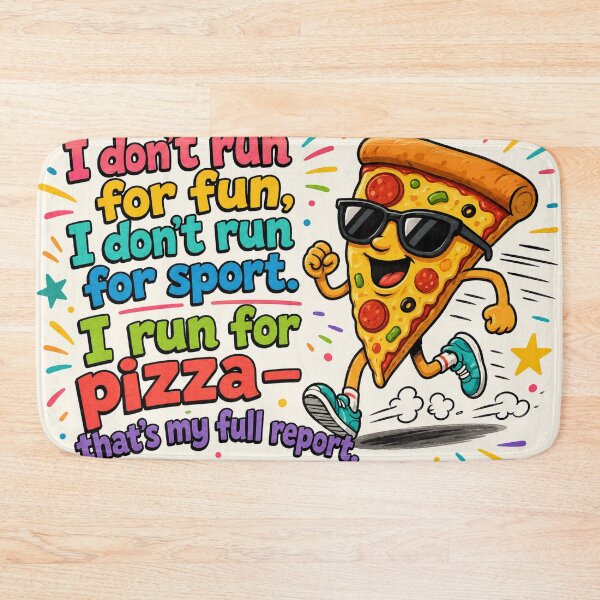 Item preview, I Run For Pizza Funny Food Humor Running Quote designed and sold by riki2365.