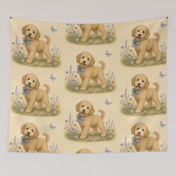 Item preview, Doodle Dog Floral Baby Nursery Room designed and sold by DogGonePeople.