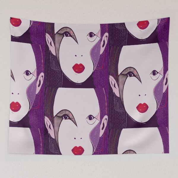 Item preview, A woman with red lips  designed and sold by MarussiaArt.