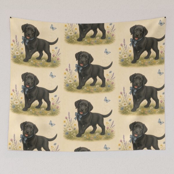 Item preview, Black Lab Dog Floral Baby Nursery Room designed and sold by DogGonePeople.