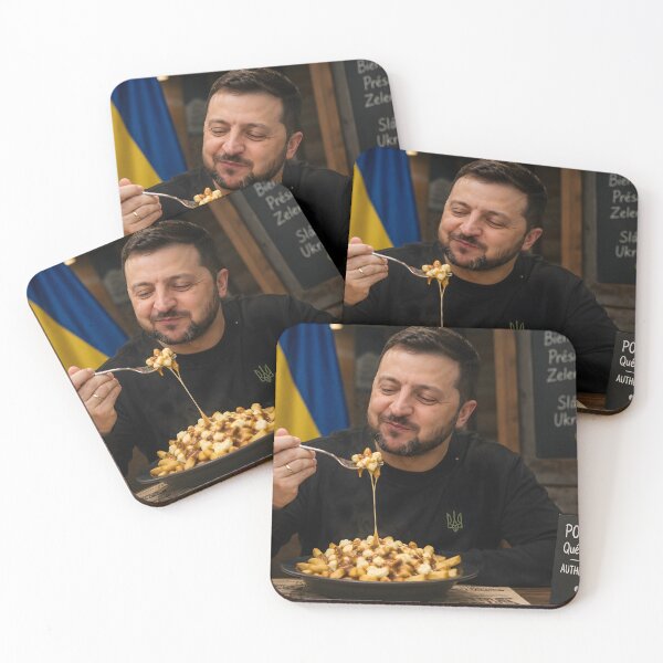 Item preview, Zelensky eats a poutine designed and sold by WLFCo.