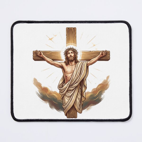 Item preview, Christ on the Cross - Divine Light and Sacred Clouds Christian Art designed and sold by NicoVeithen.