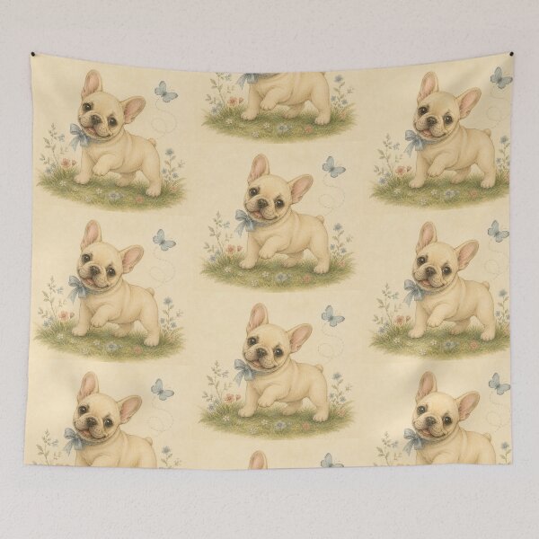 Item preview, French Bulldog Frenchie Dog Floral Baby Nursery Room designed and sold by DogGonePeople.