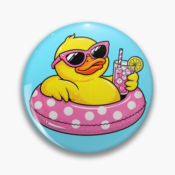 Item preview, Cool Duck Pool Float Summer Graphic – Retro Pink Vacation Vibes Design designed and sold by TheStephanieRome.