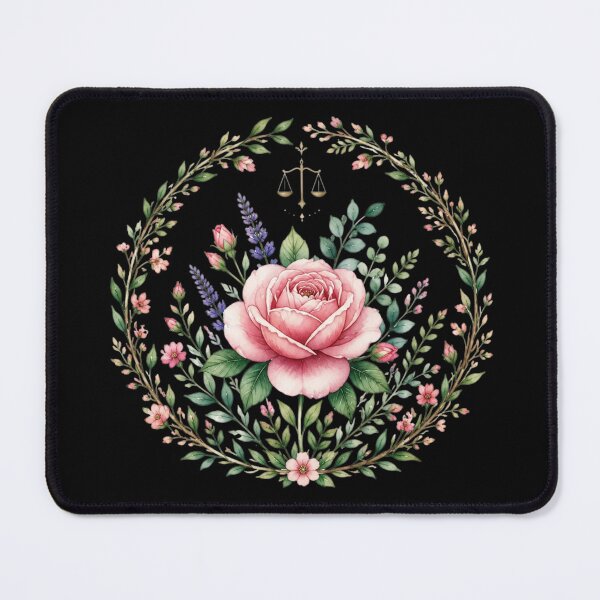 Item preview, Libra Celestial Botanical - Pink Rose Floral Wreath designed and sold by MoonSoul Studio.