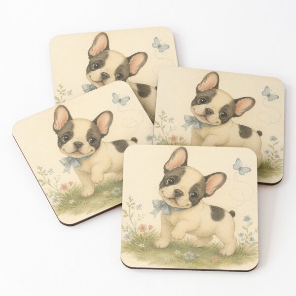 Item preview, Black and White French Bulldog Dog Floral Baby Nursery Room designed and sold by DogGonePeople.