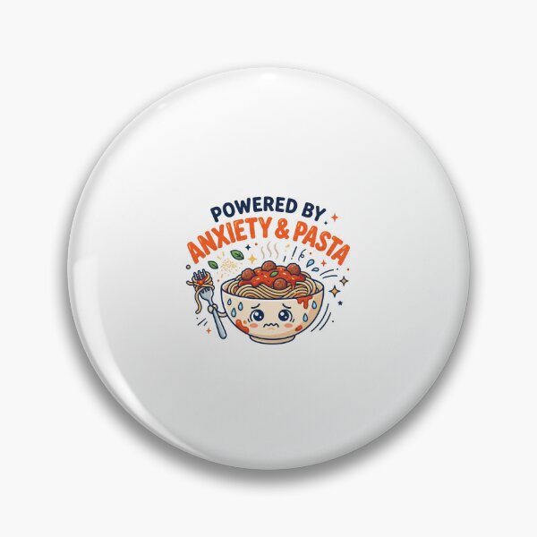 Item preview, Powered by Anxiety and Pasta - Funny Kawaii Spaghetti Illustration designed and sold by NicoVeithen.