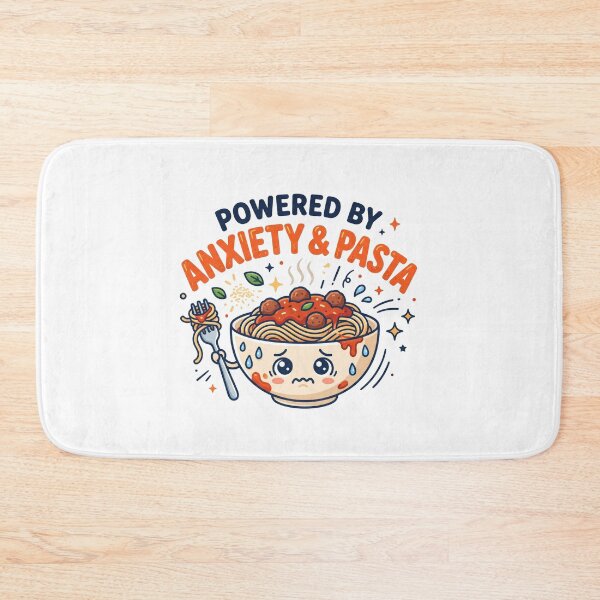 Item preview, Powered by Anxiety and Pasta - Funny Kawaii Spaghetti Illustration designed and sold by NicoVeithen.