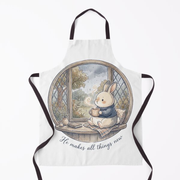 Item preview, Christian Cottagecore Rabbit Rain Window Tote Bag He Makes All Things New Bible Verse Gift designed and sold by Small & Beloved.