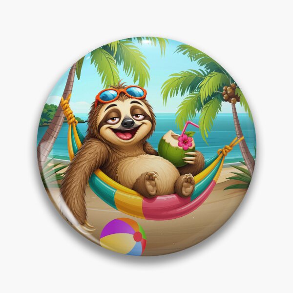 Item preview, SAMMY SLOTH'S IDEA OF A GREAT BEACH DAY designed and sold by Tammera.