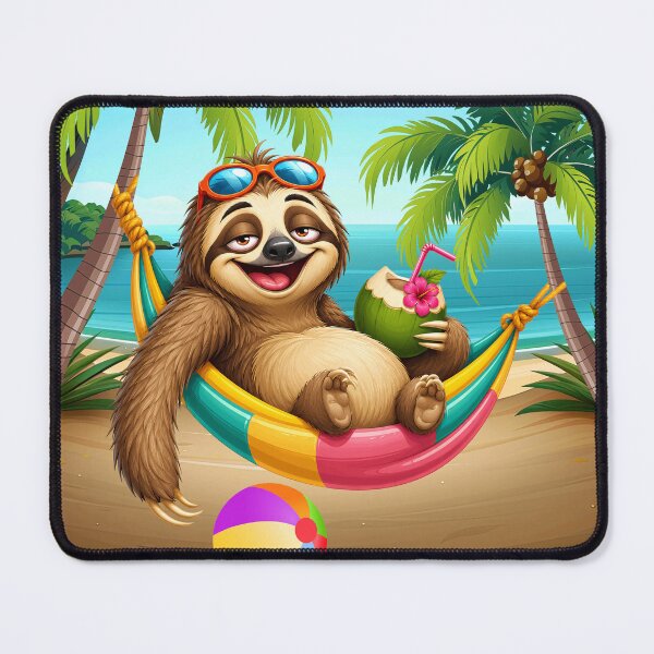 Item preview, SAMMY SLOTH'S IDEA OF A GREAT BEACH DAY designed and sold by Tammera.